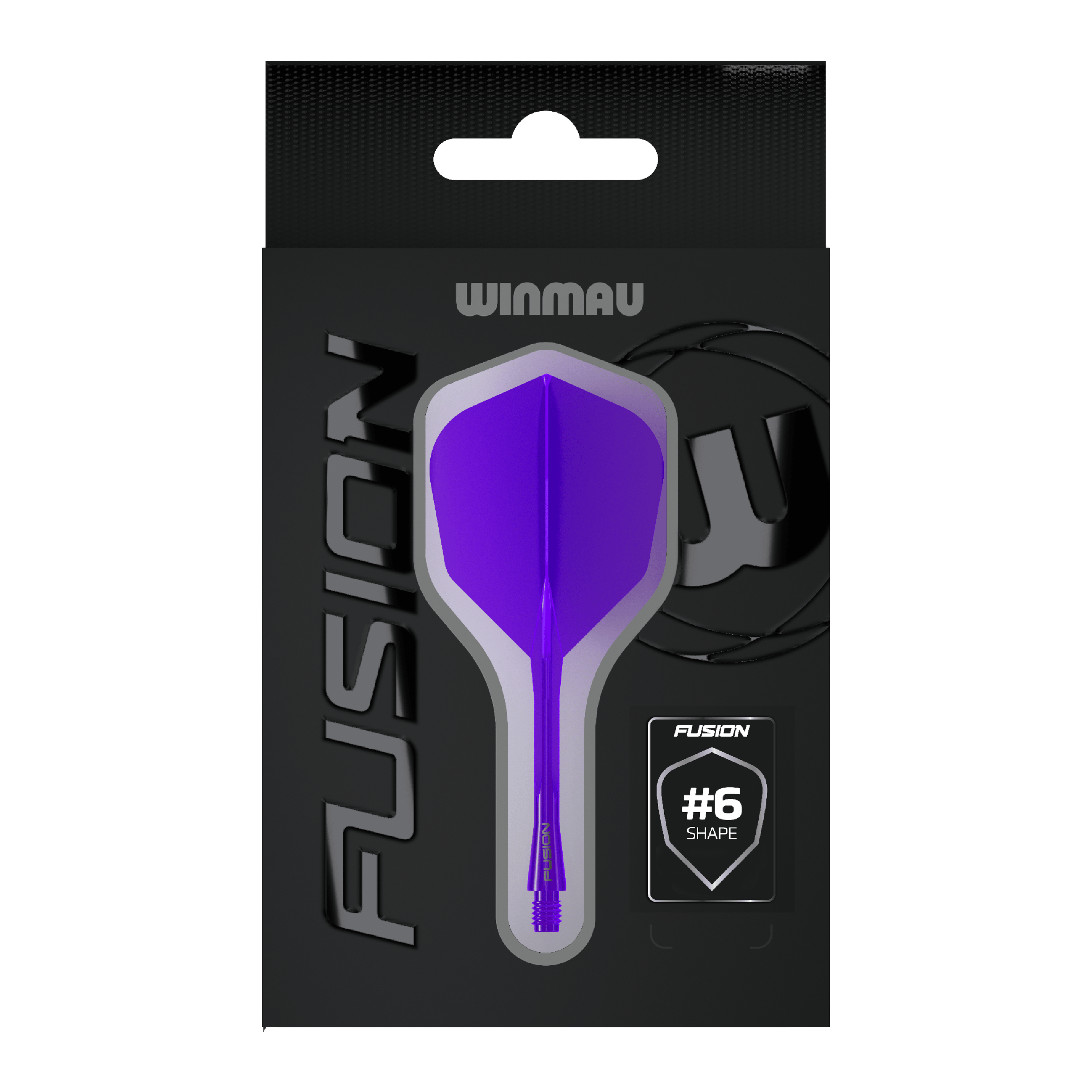 Winmau Fusion Flight-Shaft-System No6 Lila Zu sehen ist das Winmau Fusion Flight-Shaft-System No6 in Lila. Das Produkt wird für Dartspiele verwendet.