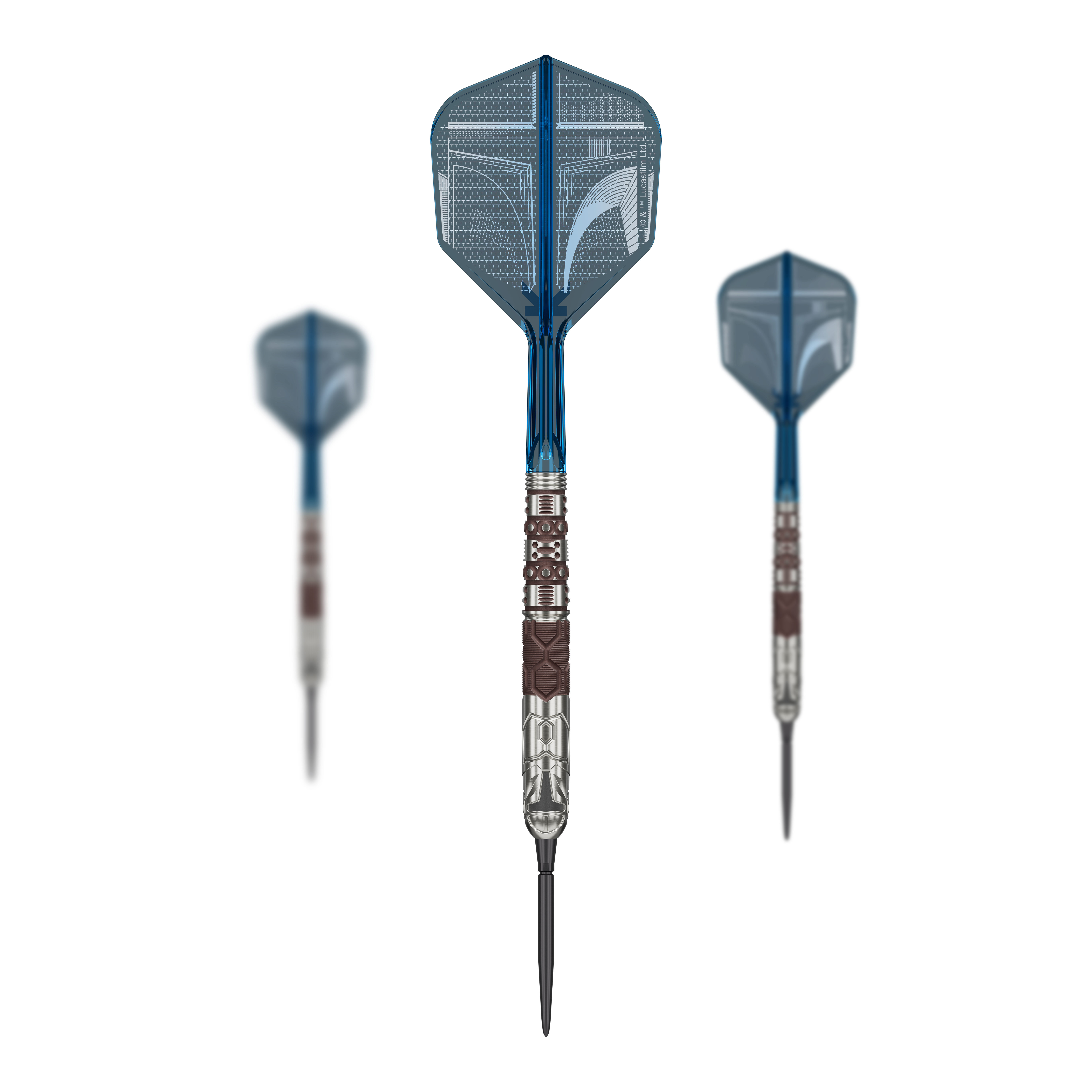 Target Star Wars Mandalorian 95 Swiss Point Steeldarts Target Star Wars Mandalorian 95 Swiss Point Steeldarts sind auf dem Bild zu sehen. Es handelt sich um spezielle Steeldarts mit Mandalorian-Design.