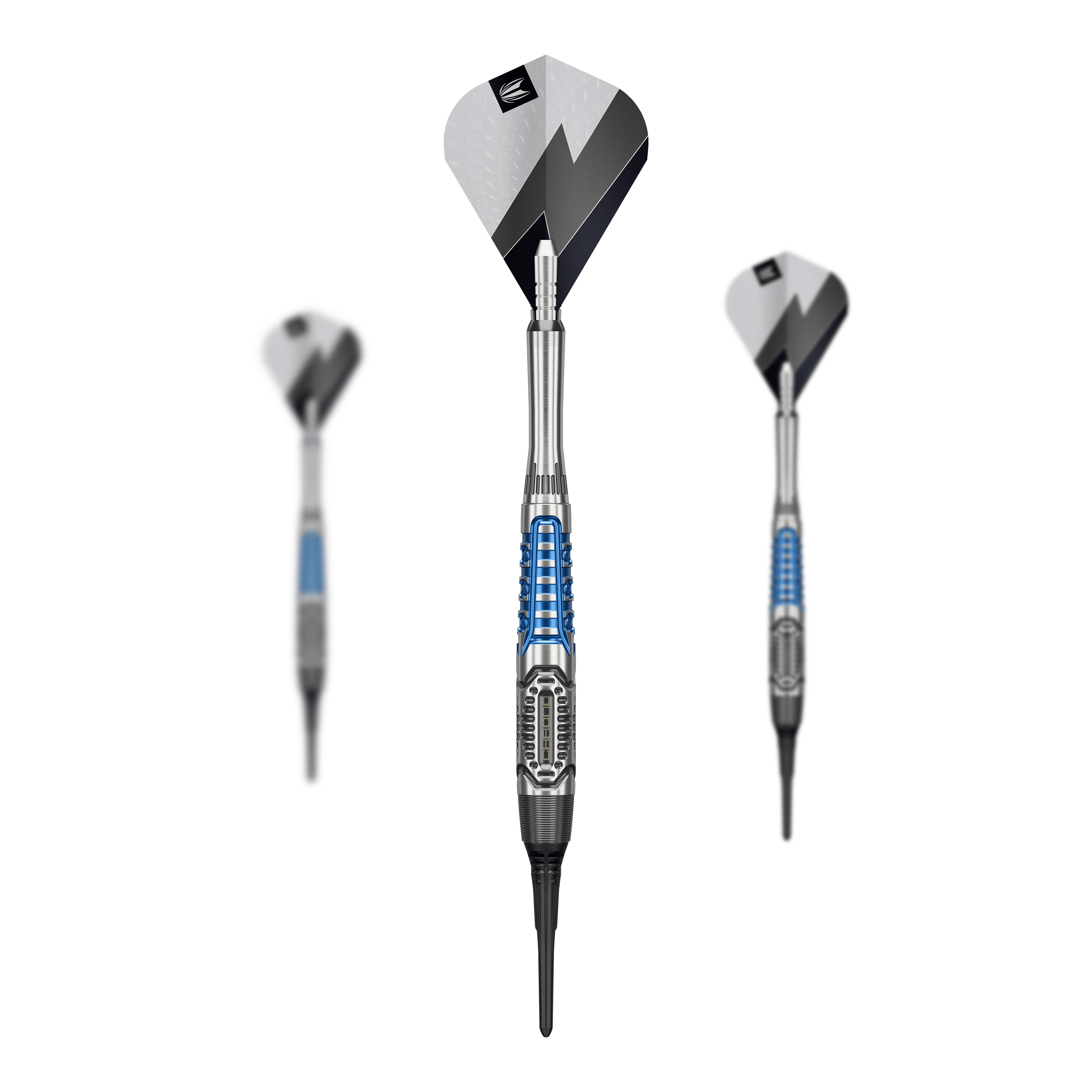 Target Phil Taylor Power X Chrono Softdarts Das Bild zeigt die Target Phil Taylor Power X Chrono Softdarts. Diese Softdarts sind für elektronische Dartboards geeignet.