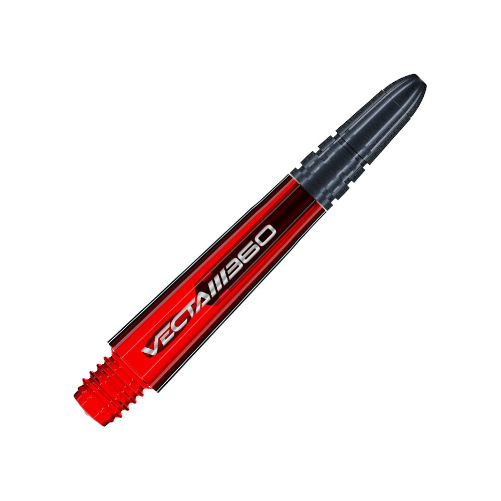 Das Foto zeigt einen Winmau Vecta Blade360 Shaft in Rot, 34mm. Dieser Schaft ist für den Einsatz in Dartpfeilen bestimmt.
