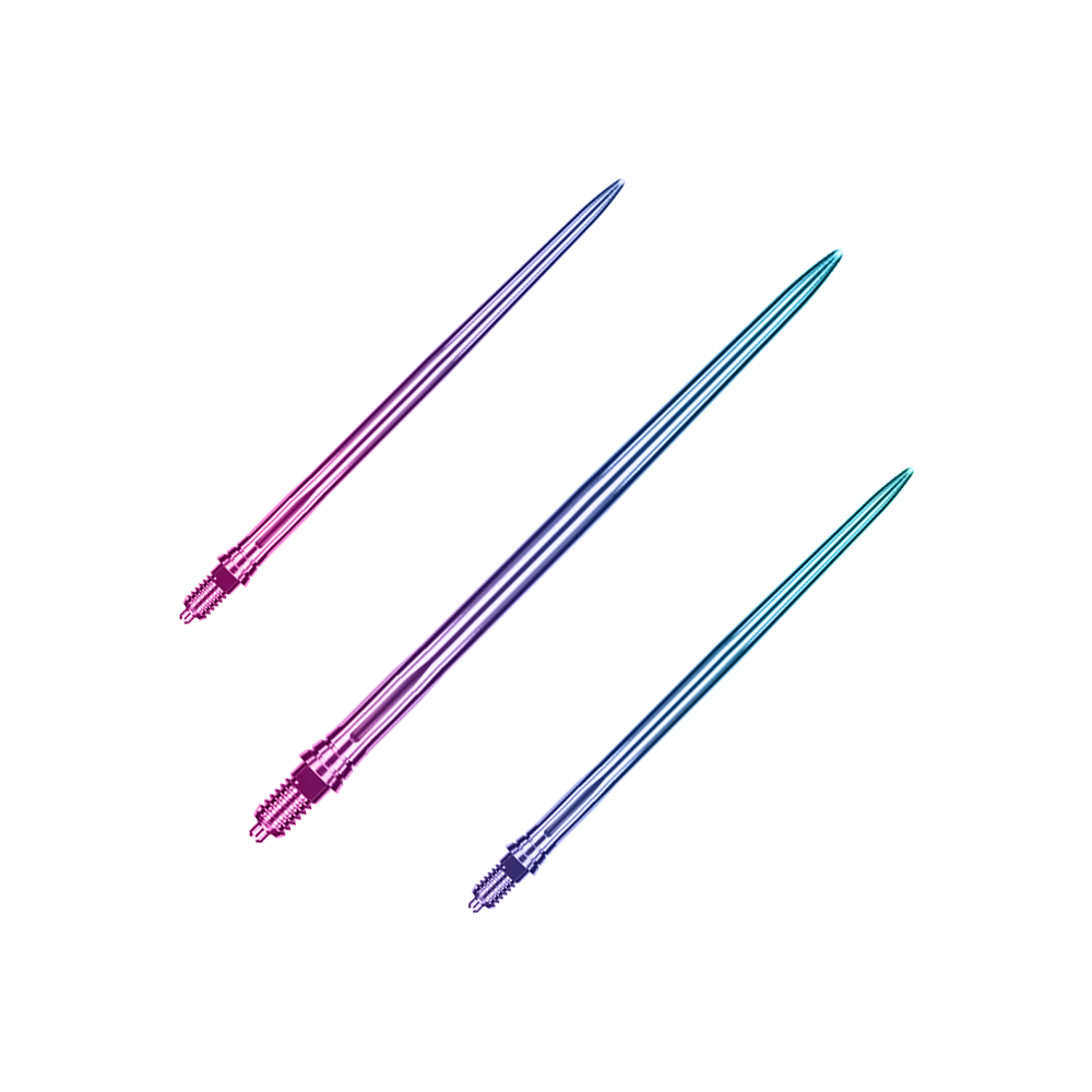 Caliburn EZ-EVO Dartspitzen - Smooth - Rainbow Hier sind EVO249 Caliburn EZ-EVO Dartspitzen Smooth Rainbow 45mm als Set abgebildet. Die Dartspitzen haben ein farbenfrohes, glattes Aussehen.