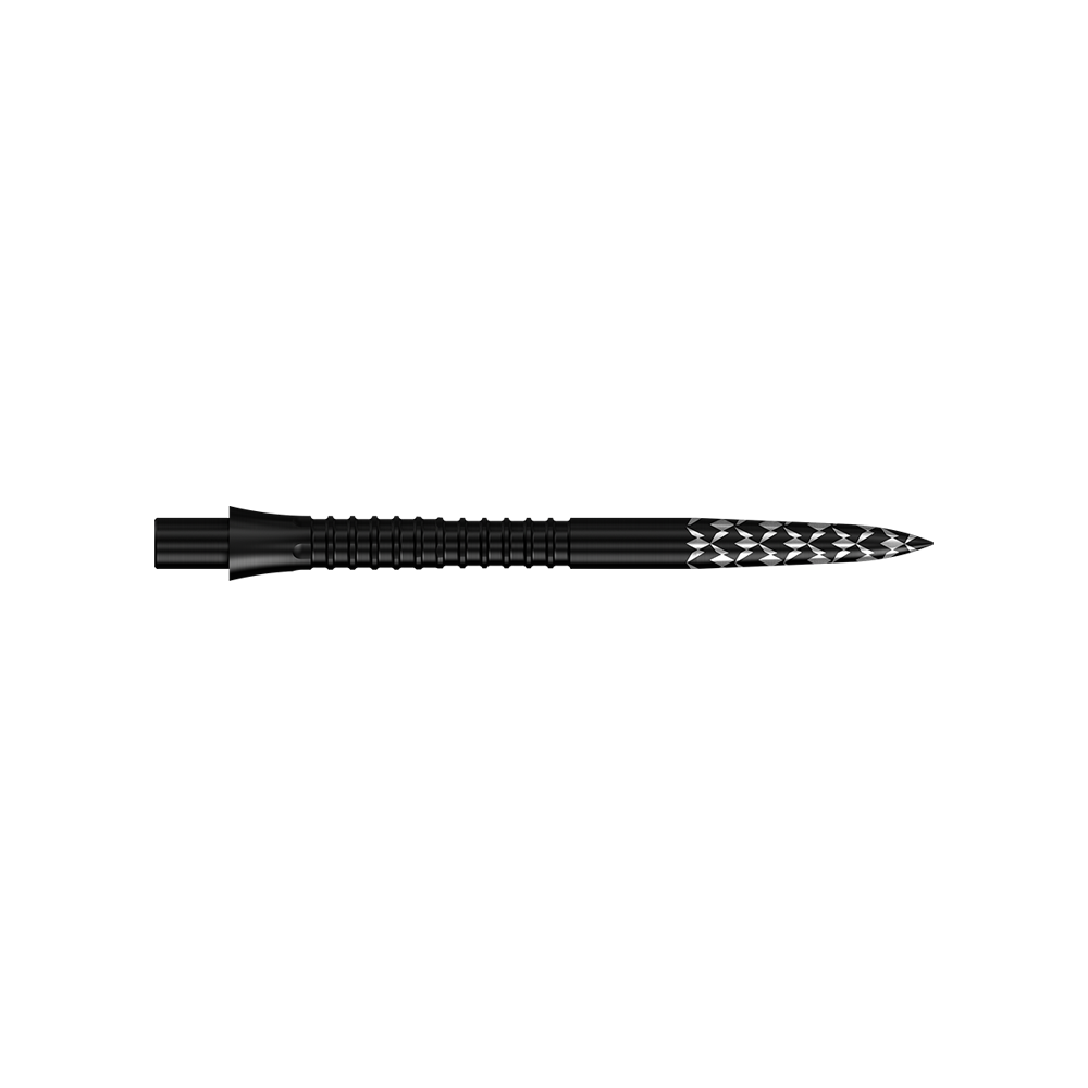 Das Bild zeigt einen Artikel mit dem Dateinamen 'M002125_Mission_Caliburn_EVO_GV-Logo_Steeldartspitzen_Schwarz_32mm_2'. Wahrscheinlich handelt es sich um schwarze Steeldartspitzen mit einer Länge von 32mm.