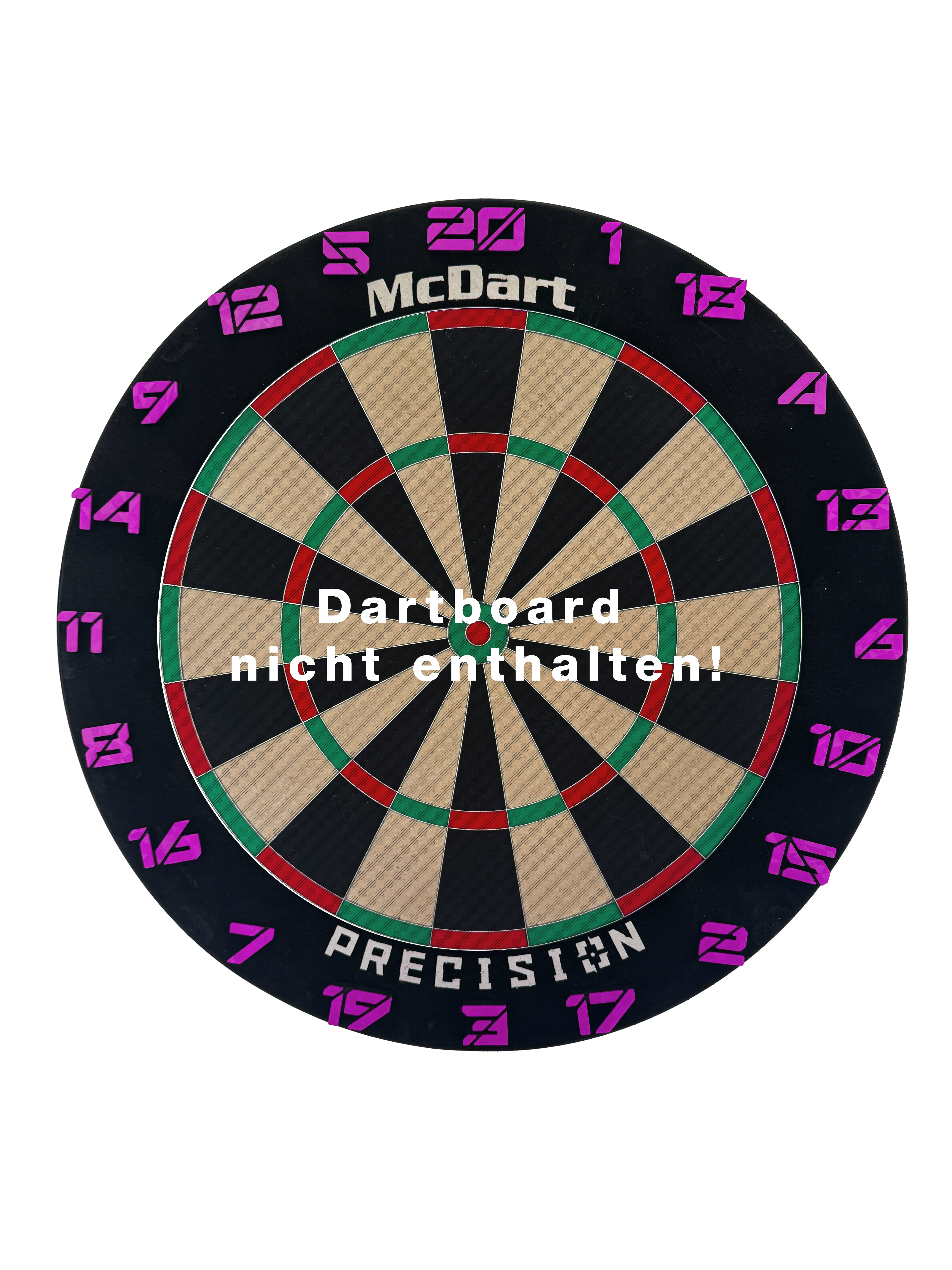 McDart Dartboard Steckzahlen / Zahlenring Cyber Das Bild zeigt das Cyber Lila Board. Es handelt sich um ein Produkt mit lilafarbenem Design.