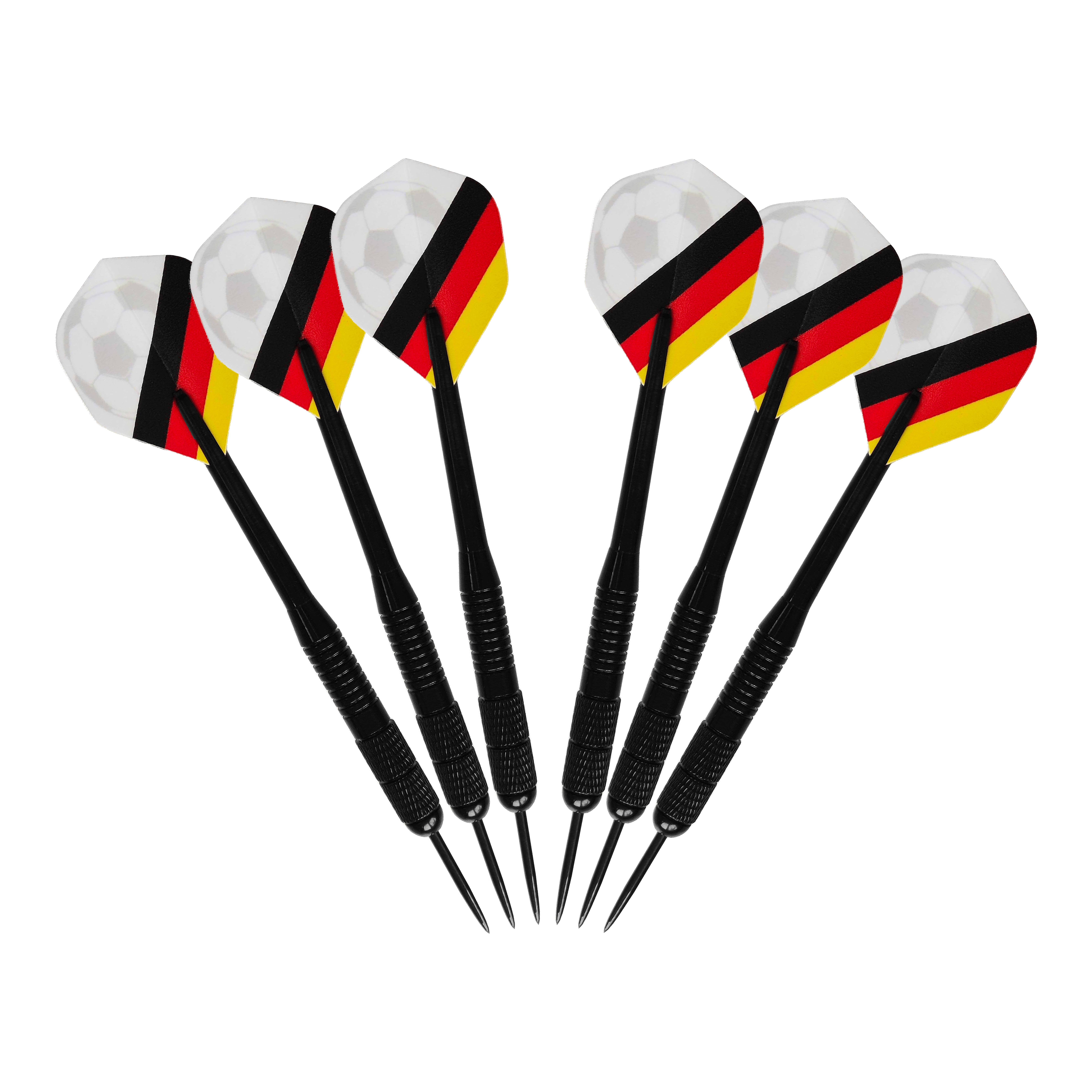 Das Bild zeigt das McDart Anpfiff Fußball Bundle. Es handelt sich um ein Produkt für Fußball-Fans, das mehrere Artikel umfasst.
