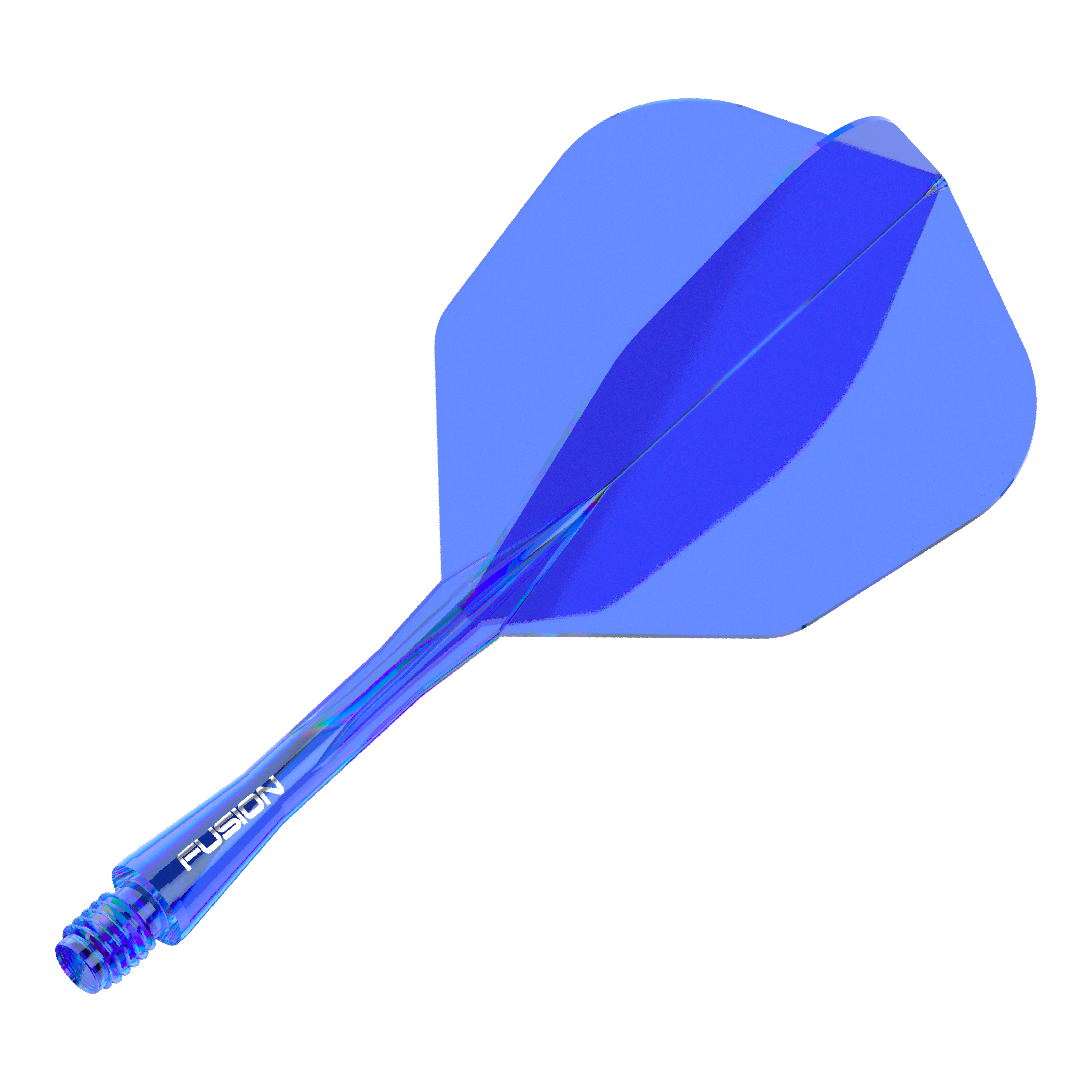 Winmau Fusion Flight-Shaft-System No6 Blau Winmau Fusion Flight Shaft System No6 Blau 28mm ist auf dem Bild zu sehen. Das Bild zeigt ein blaues Dart-Zubehörteil aus der Produktlinie Fusion.