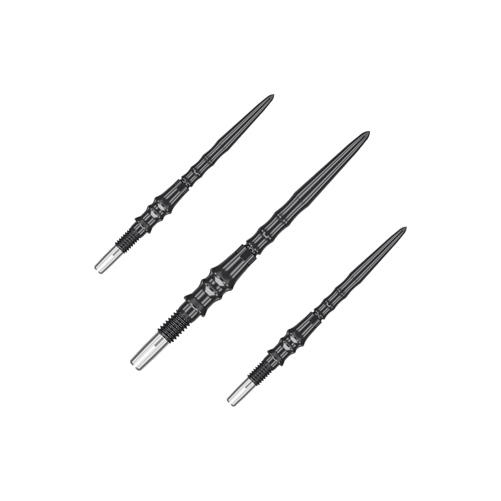 Target Japan Premium Swiss Point Steeldartspitzen - Schwarz Das Bild zeigt das Produkt '340373_Target_Japan_Premium_SwissPoint_Steeldartspitzen_Schwarz_30mm_1Set'. Es handelt sich vermutlich um ein Set schwarzer SwissPoint Steeldartspitzen aus Japan mit 30mm Länge.