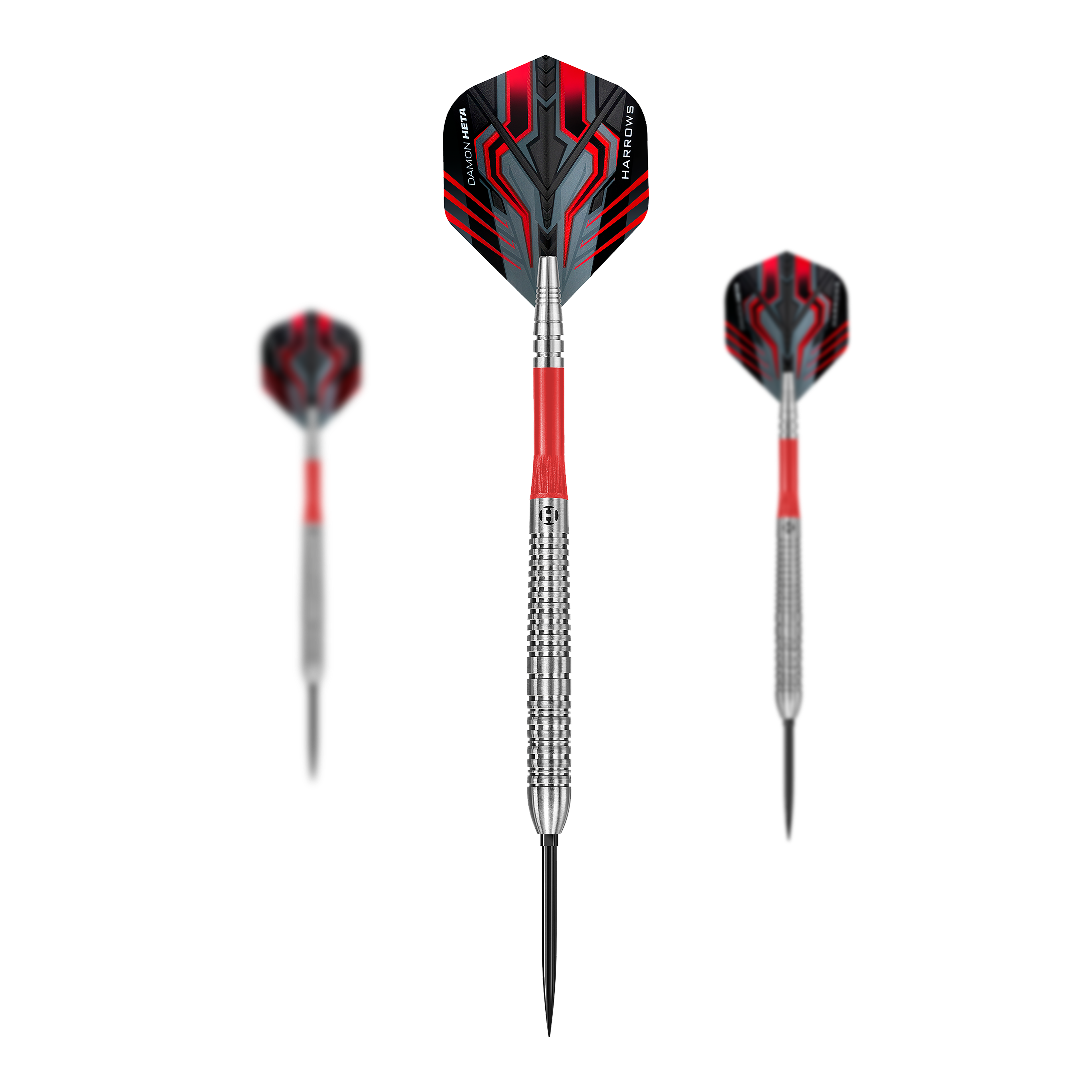 Harrows Damon Heta Natural Quick Point - 23g Das Bild zeigt einen Harrows Damon Heta Natural Quick Point Steeldart. Es handelt sich um einen hochwertigen Dartpfeil für präzises Werfen.