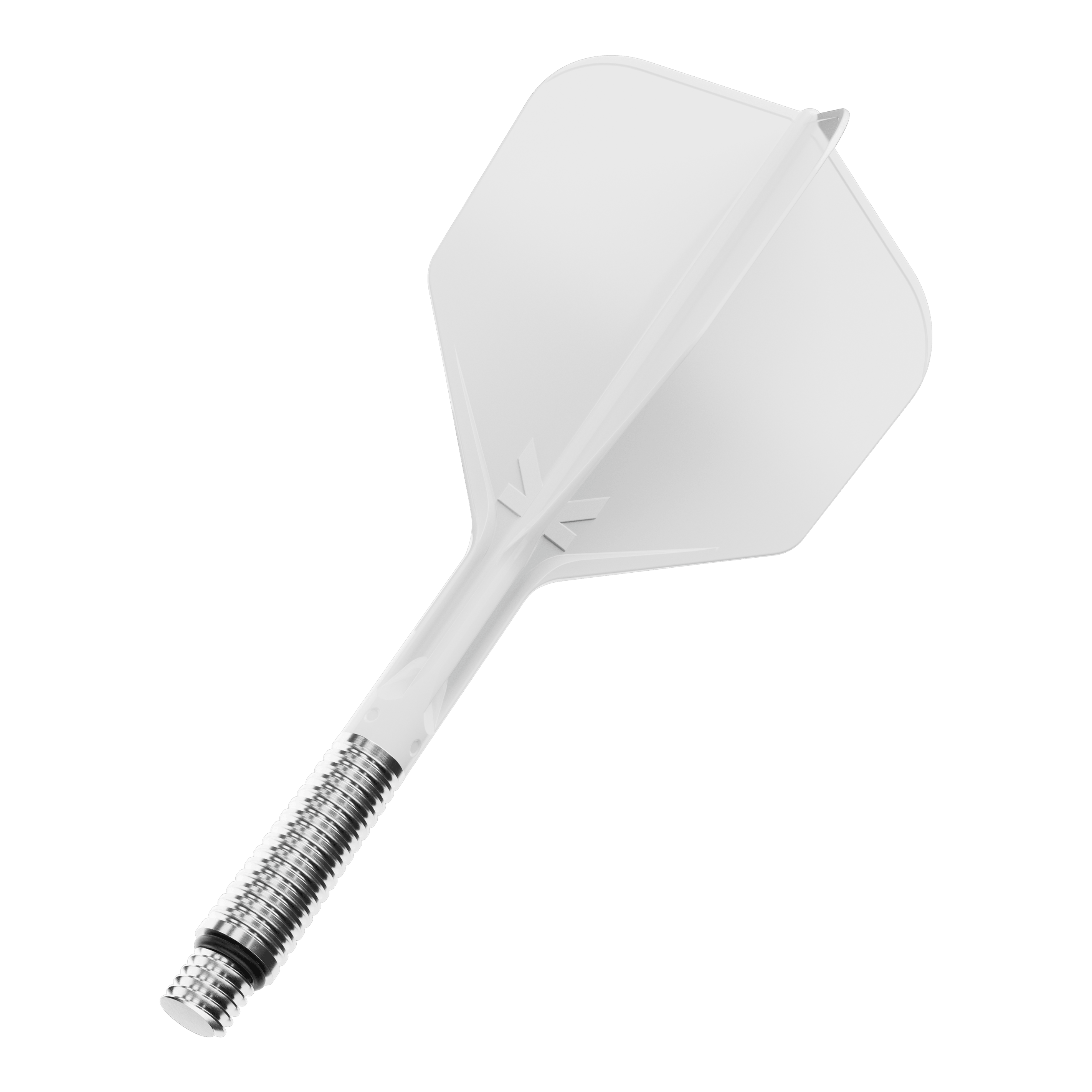 Gezeigt wird ein einzelnes Produkt mit dem Namen 410542_Target_KShift_No6_Flights_Wei_33mm_1. Vermutlich handelt es sich um einen Dart-Flight in weißer Farbe.
