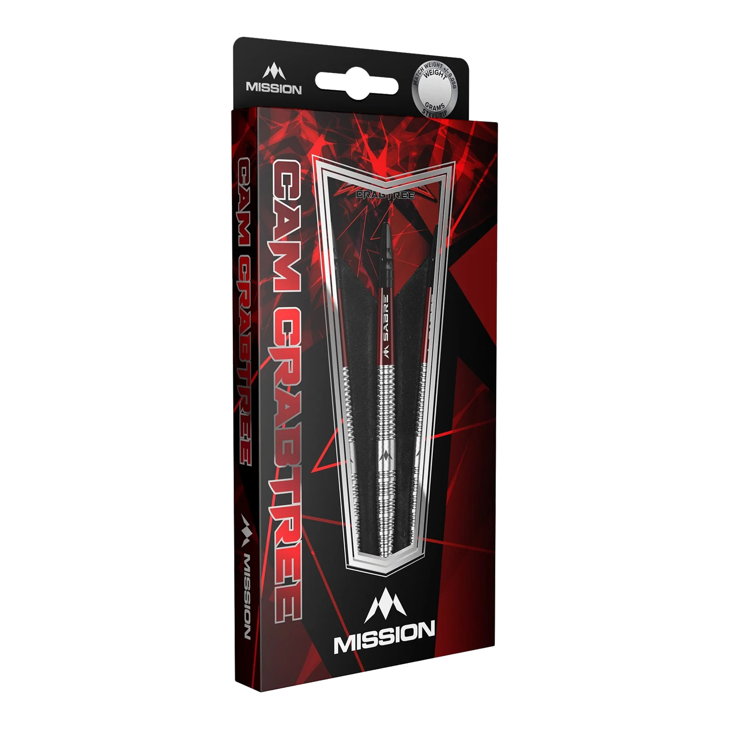 Mission Cam Crabtree Natural Steeldarts Das Bild zeigt die Mission Cam Crabtree Natural Steeldarts. Diese Darts sind robust und für präzises Werfen geeignet.