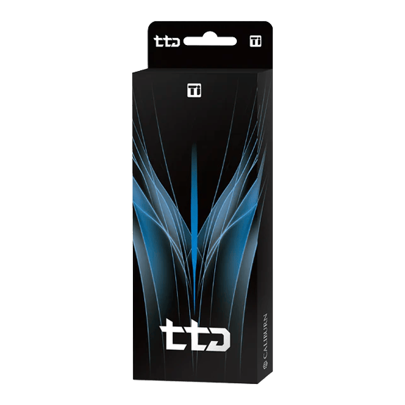 Dies ist ein Caliburn TTD Complete Titanium T1 Rainbow Steeldarts - 5g. Der Dartpfeil hat ein auffälliges Regenbogen-Design.