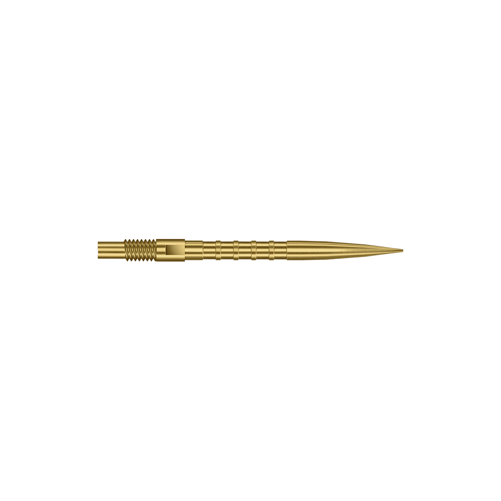 Harrows Quick Point Heavy Metal Dartspitzen - Gold Diese Abbildung zeigt goldene Dartspitzen mit Heavy Metal Grip, 26 mm. Die Spitzen sind besonders für präzises Darten geeignet.