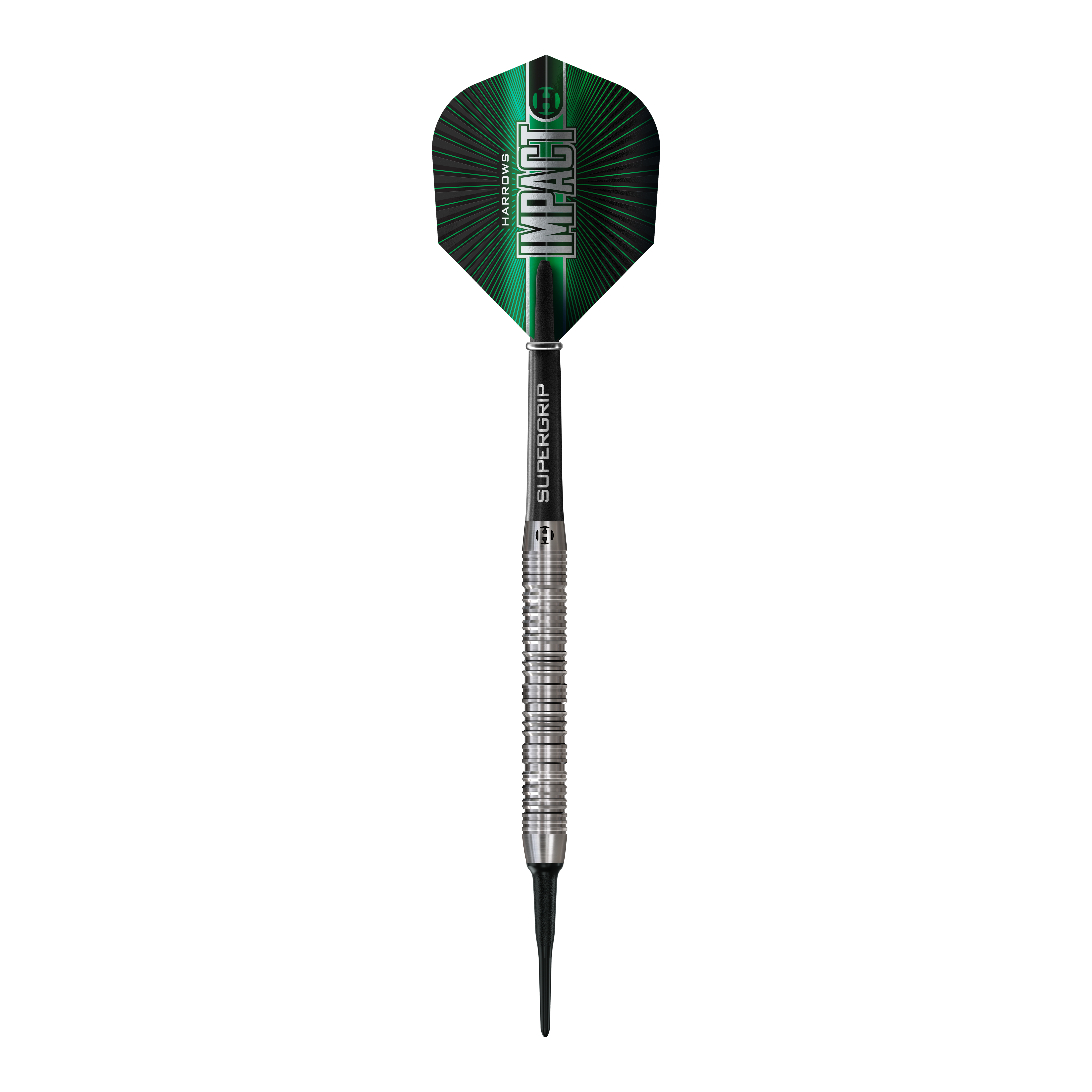 Harrows Impact Softdarts Harrows Impact Softdarts sind auf diesem Bild abgebildet. Die Softdarts sind in Nahaufnahme zu sehen.