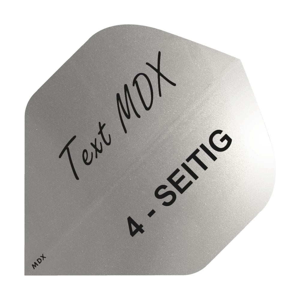 10 Satz Bedruckte Metallic Flights 4-Seitig - Wunschtext - MDX Standard