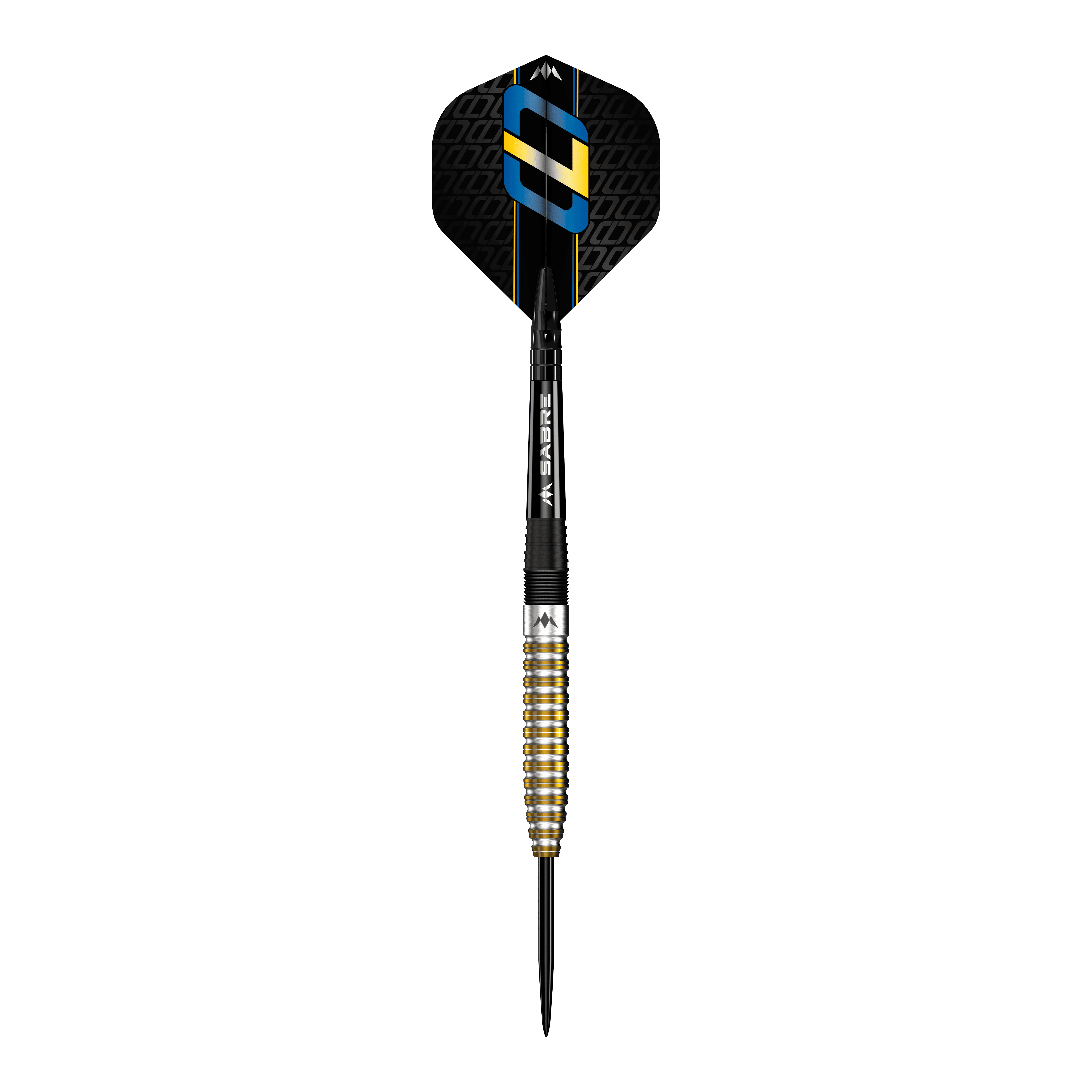 Mission Oskar Lukasiak Black Gold PVD Steeldarts - 22g Dies ist ein Steeldart mit schwarzer und goldener PVD-Beschichtung. Das Design zeigt gezielte Rillen am Barrel und bunte Details auf dem Flight.