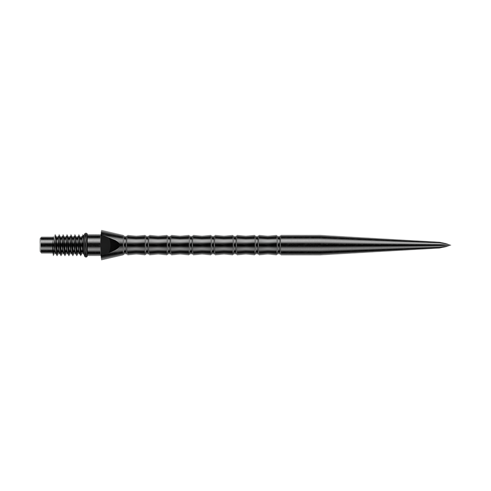 Winmau Switch Point Wave Steeldartspitzen - Schwarz Hier sind schwarze Steeldartspitzen mit Wave-Struktur abgebildet. Die Spitzen haben vermutlich eine Länge von 40 mm.
