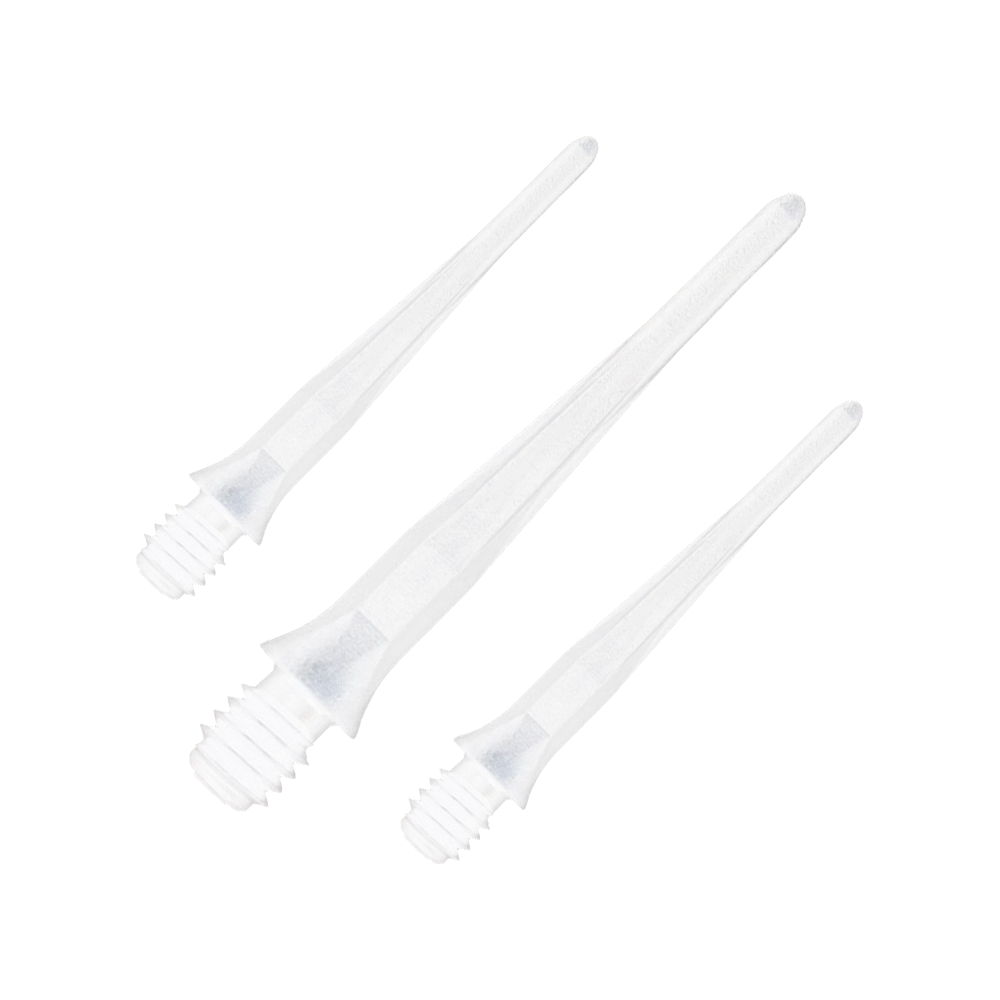 Caliburn 2BA Softdartspitzen Weiß - 50er Pack Abgebildet sind Caliburn 2BA Softdartspitzen in Weiß im 50er Pack. Die Spitzen sind für Softdarts geeignet und in einer Verpackungseinheit dargestellt.