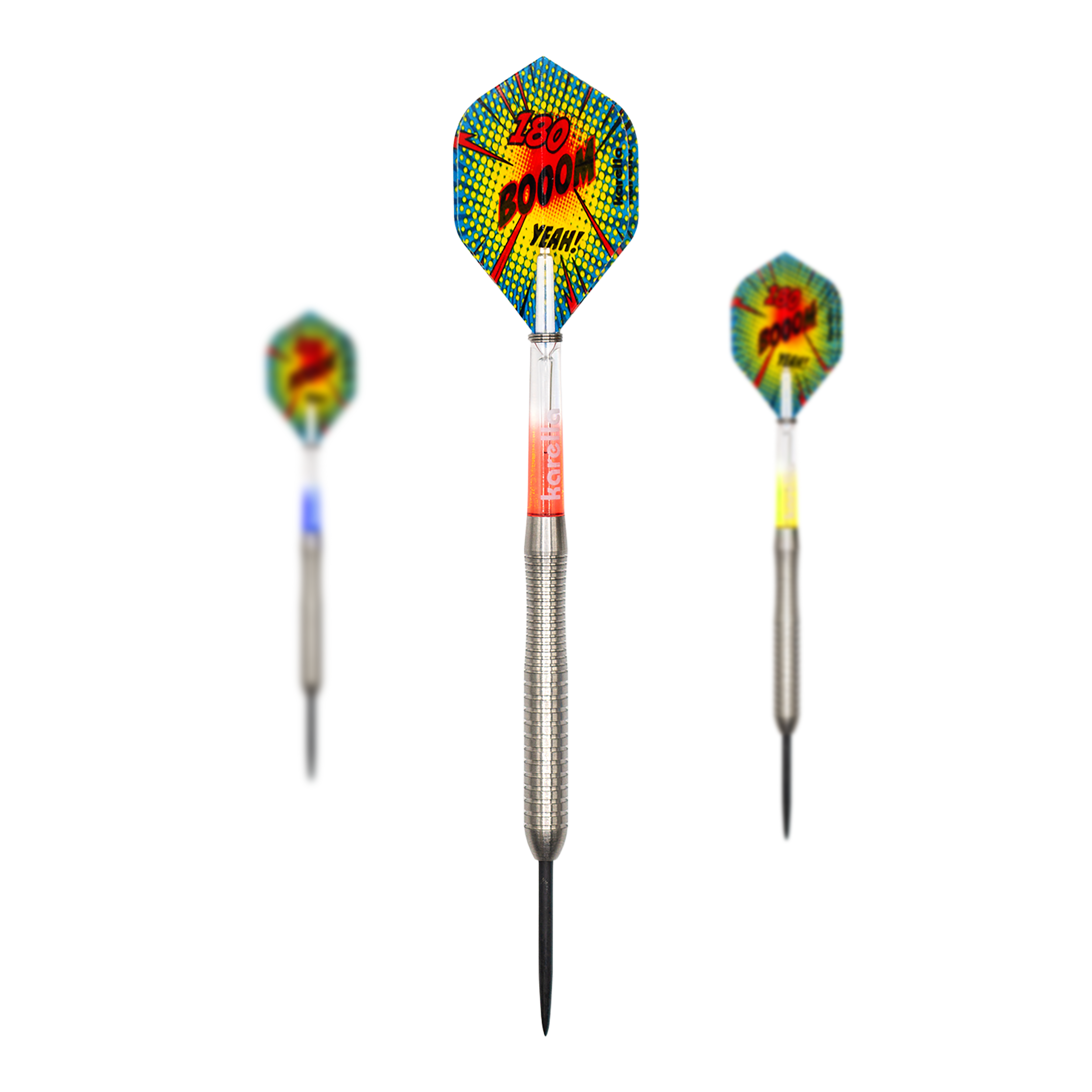 Karella Comic Line CL-2 Steeldarts - 23g Dies ist ein Satz Karella Comic Line CL-2 Steeldarts - 23g. Die Steeldarts werden zusammen präsentiert.