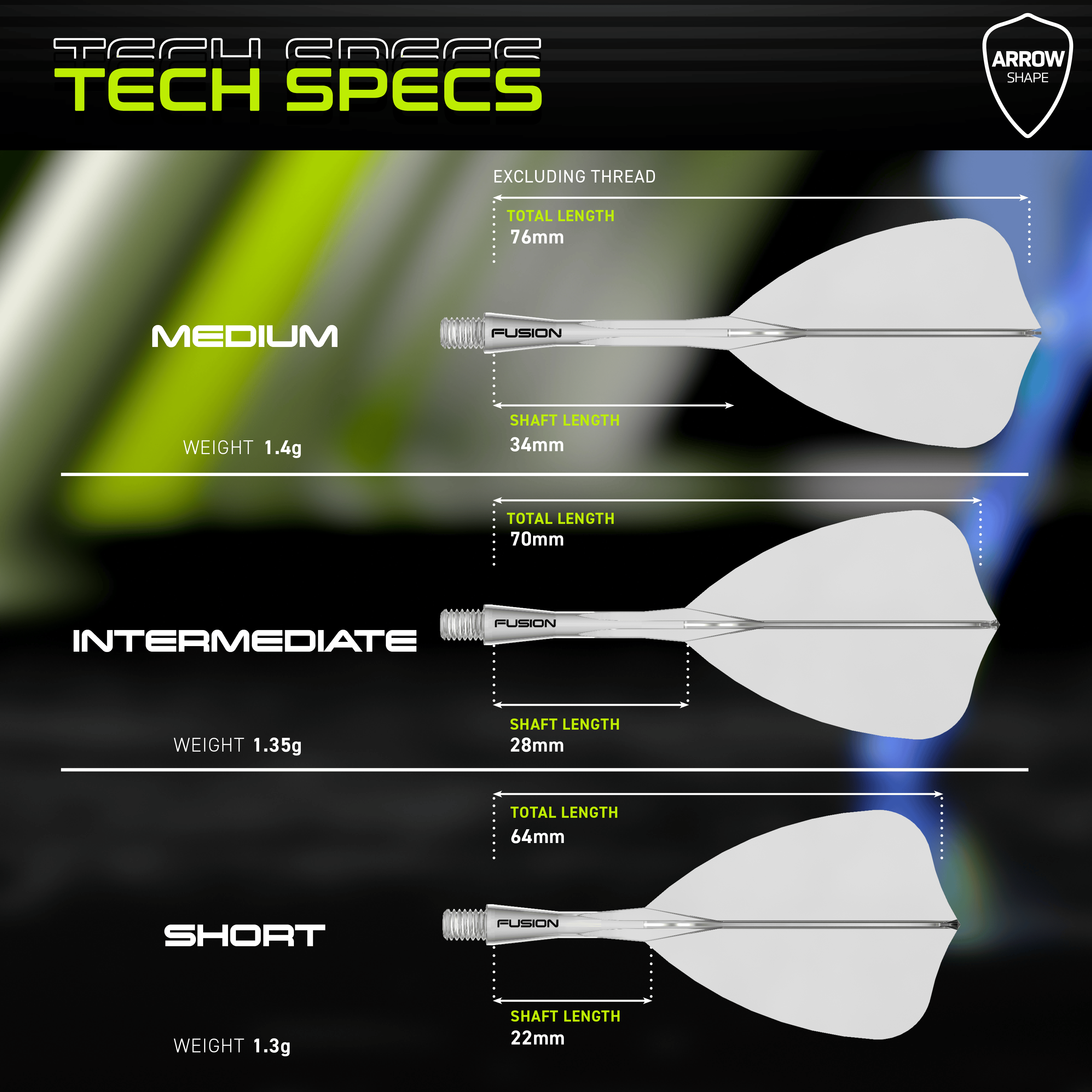Winmau Fusion Flight-Shaft-System Arrow Clear Das Bild zeigt das Winmau Fusion Flight-Shaft-System Arrow Clear. Es ist ein transparenter Flightschaft für Darts.