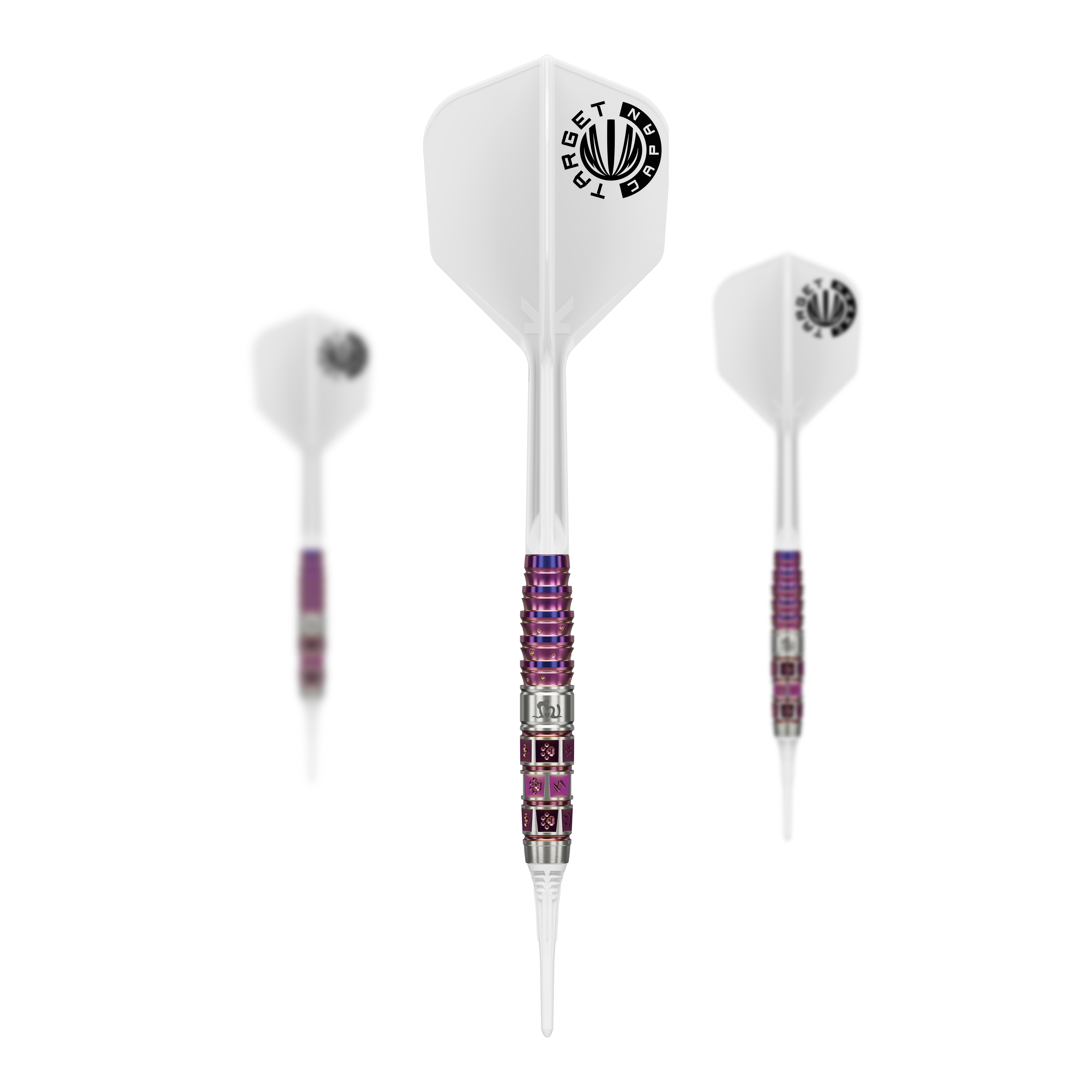 Target Japan Prime Series Mayo GEN8 Softdarts - 18g Abgebildet ist das Target Japan Prime Series Mayo GEN8 Softdarts, 18g Set. Die Darts werden geordnet dargestellt.