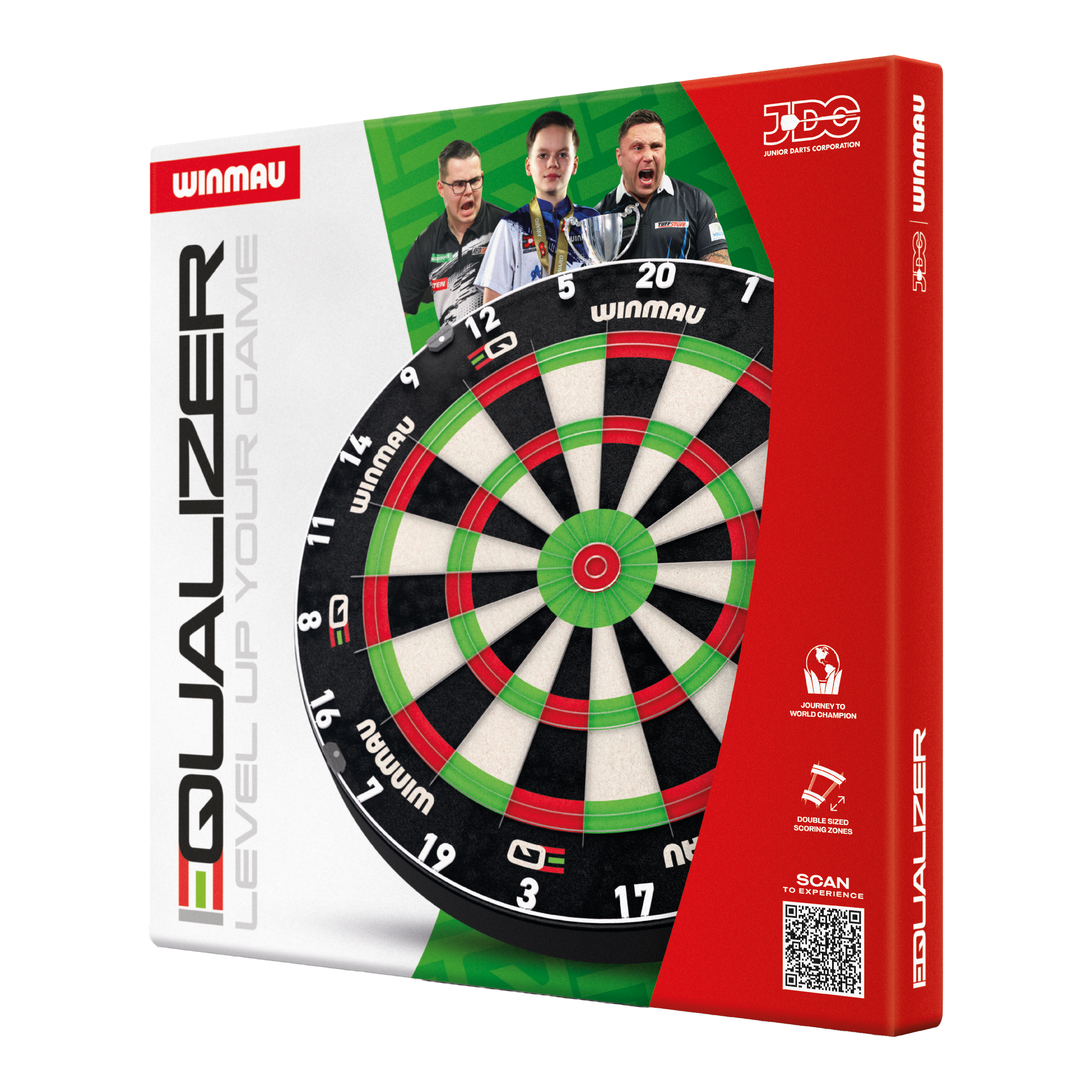 Zu sehen ist das Winmau Equalizer Steeldartboard. Es bietet eine robuste Oberfläche für präzises Dartspiel.