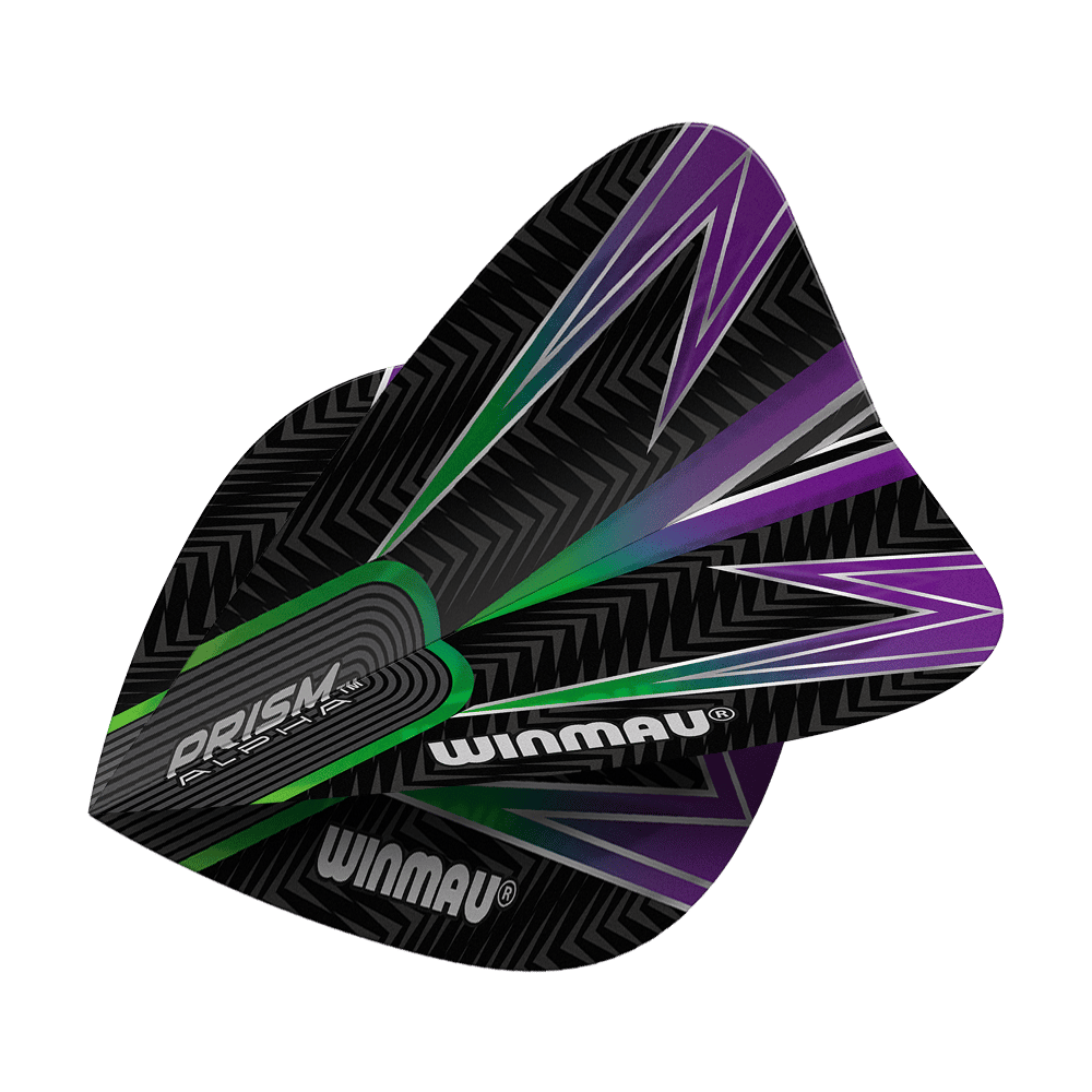 Winmau Alpha Black Green Purple Kite Flights