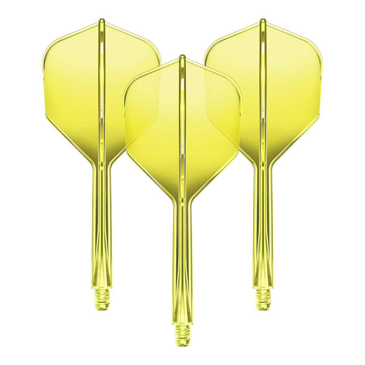 GOAT A1R No6 Flight-Shaft-System - Neon Gelb Ein Set des GOAT A1R No6 Flight-Shaft-Systems in Neon-Gelb mit 33mm Länge ist abgebildet. Dieses Produkt dient zur Ausstattung von Dartpfeilen.