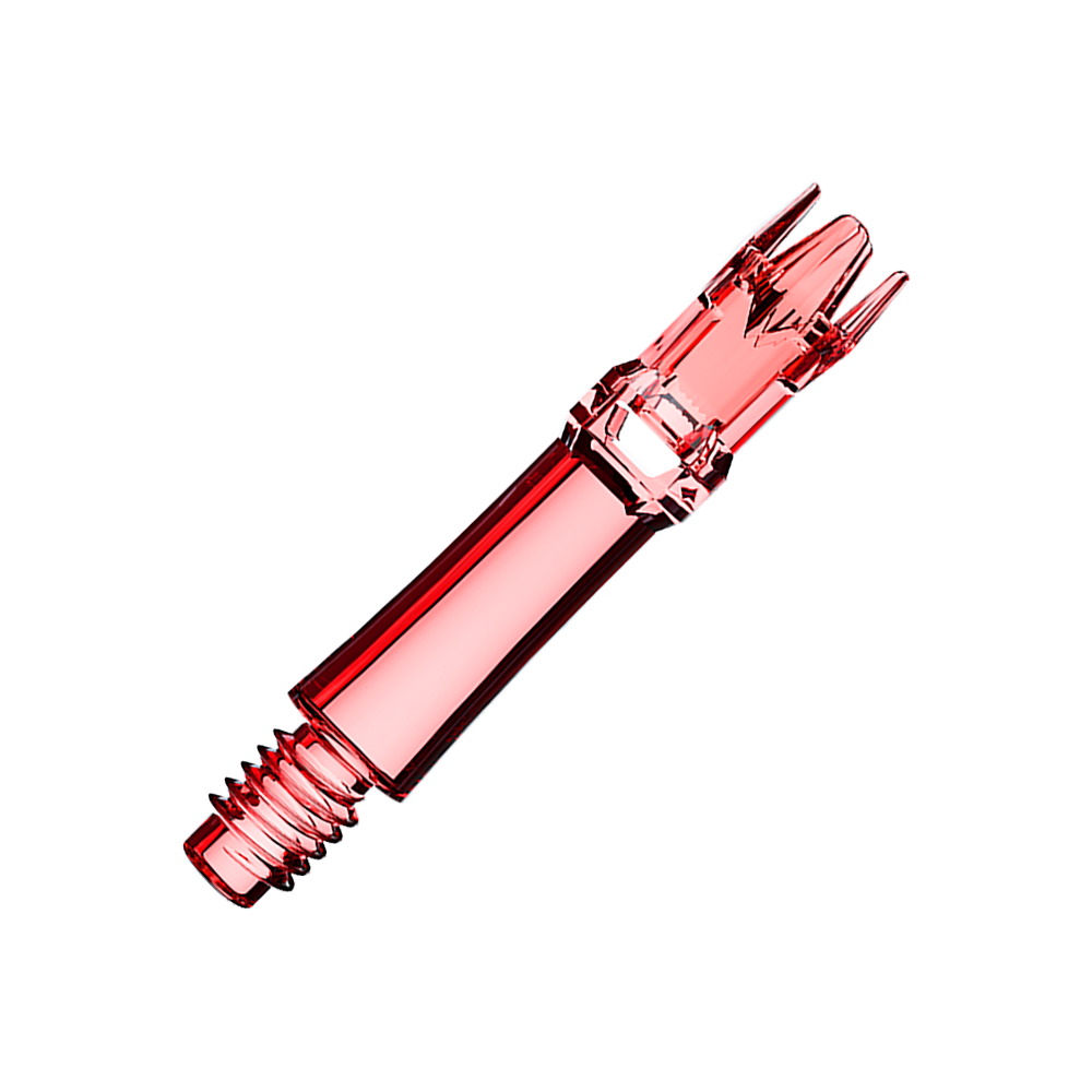 L-Style L-System Ersatzshafts - Clear Red Zwei transparente rote Ersatzshafts sind im Bild. Die Shafts sind nebeneinander gelegt.