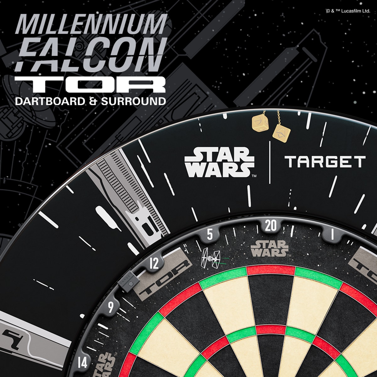 Das Bild zeigt die Millennium Falcon aus Star Wars. Es handelt sich um ein Produktbild ohne weitere sichtbare Produktnamen.