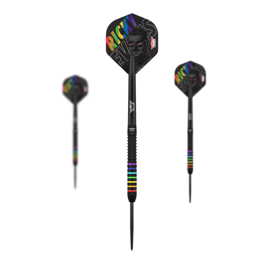 Bulls NL Ricky Evans Rapid 95 Steeldarts Hier sieht man das Set Bulls NL Ricky Evans Rapid 95 Steeldarts mit 23g. Mehrere Darts sind als Set zusammen abgebildet.