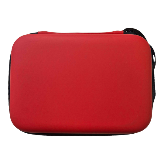 McDart System-4 Dartcase Ein rotes Dartcase ist abgebildet. Es handelt sich wahrscheinlich um das Modell DC03 von McDart.