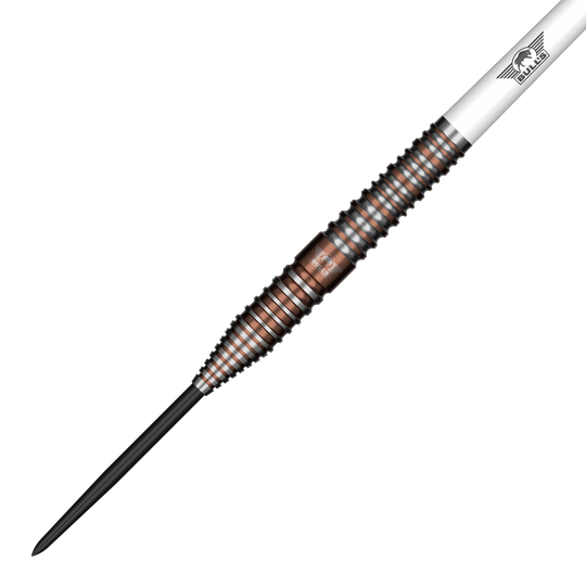 Das Bild zeigt Bulls NL Max Hopp E5 Steeldarts. Die Darts sind hochwertig verarbeitet und optimal für Turnierspieler.