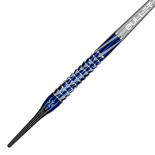 Bullet Hydra Softdarts - 20g Bullet Hydra Softdarts - 20g Darts sind aufgereiht sichtbar. Das Bild hebt die Konstruktion und das glänzende Finish der Darts hervor.