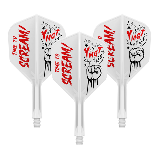 Target Japan K-Flex Scream No6 Flight-Shaft-System Zu sehen ist das Produkt 410242_Target_Japan_K-Flex_Scream_No6_Flight-Shafts-System_19mm_1Set. Es dürfte sich um einen Dartflight mit Schaftsystem handeln.