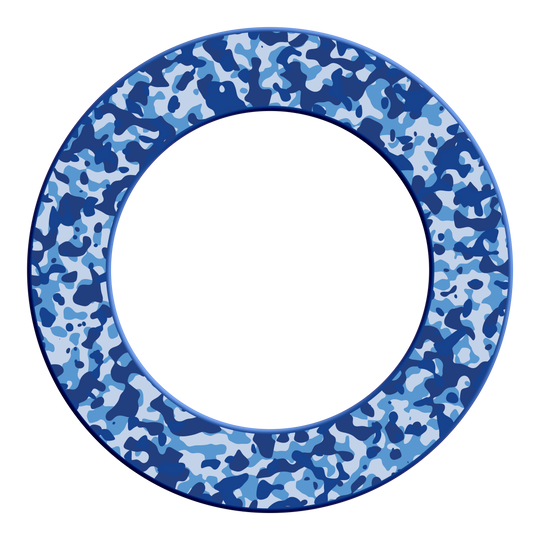 McDart Camo Dartboard Surround Abbildung des DBS-CAMO6 McDart Camo Dartboard Surround in Marine-Blau. Es wird verwendet, um das Dartboard zu umranden und zu schützen.