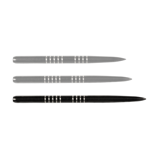 57743_Bulls_GP1_Steeldartspitzen_Schwarz_42mm_1nQbPgGPWZxieR Das Bild zeigt drei schwarze Steeldartspitzen des Modells "Bulls GP1". Die Spitzen haben silberne Rillen zur besseren Griffigkeit.