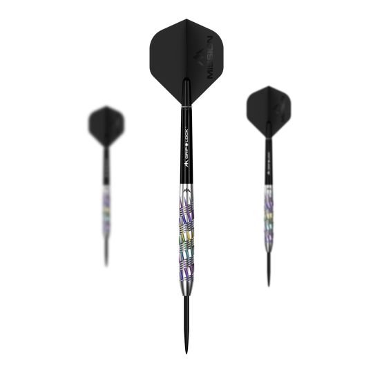 Mission Shuriken Steeldarts Mission Shuriken Steeldarts werden auch als Set angeboten. Auf diesem Bild ist ein komplettes Set der Mission Shuriken Steeldarts abgebildet.