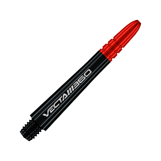 Das Bild zeigt einen Dart-Schaft in schwarzer Farbe. Es handelt sich um den Artikel '7025-420_Winmau_Vecta_Blade360_Schaft_Schwarz_37mm'.