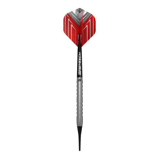 Das Bild zeigt die GOAT Podium Silver Softdarts mit 18g. Dieses Softdart-Modell ist in Silberfarbe gestaltet.