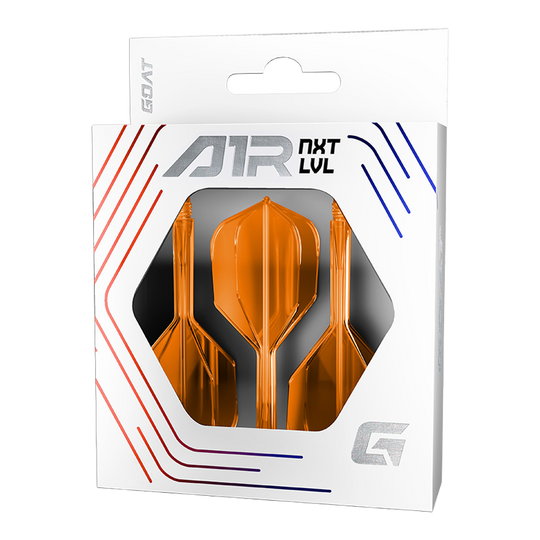 GOAT A1R No6 Flight-Shaft-System - Neon Orange Das Bild zeigt das GOAT A1R No6 Flight-Shaft-System in Neon Orange. Dieses Dart-Zubehör eignet sich ideal für professionelle Spieler.