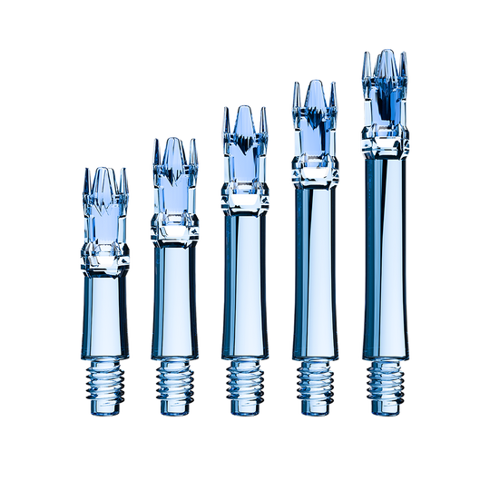 L-Style L-System Ersatzshafts - Clear Blue Zu sehen sind die L-Style L-System Ersatzshafts in Clear Blue. Die blauen Schäfte sind Ersatzteile für Dartpfeile.
