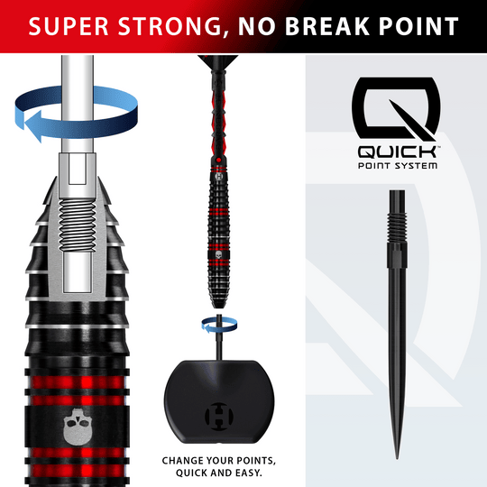 Harrows Ryan Searle 90% Steeldarts Quick Point 22g Abgebildet ist das Produkt Harrows Ryan Searle 90% Steeldarts Quick Point Steeldarts. Die Steeldarts sind hochwertig verarbeitet und speziell für präzises Dartspiel entwickelt.