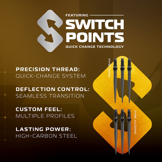 Winmau Exion Parallel Switch Point Steeldarts Winmau Exion Parallel Switch Point Steeldarts sind abgebildet. Die Steeldarts bieten eine exzellente Griffigkeit und Präzision.