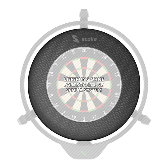 Scolia Stealth Dartboard Surround Dieses Bild zeigt das Scolia Stealth Dartboard Surround. Es wird zum Auffangen von Dartpfeilen verwendet.