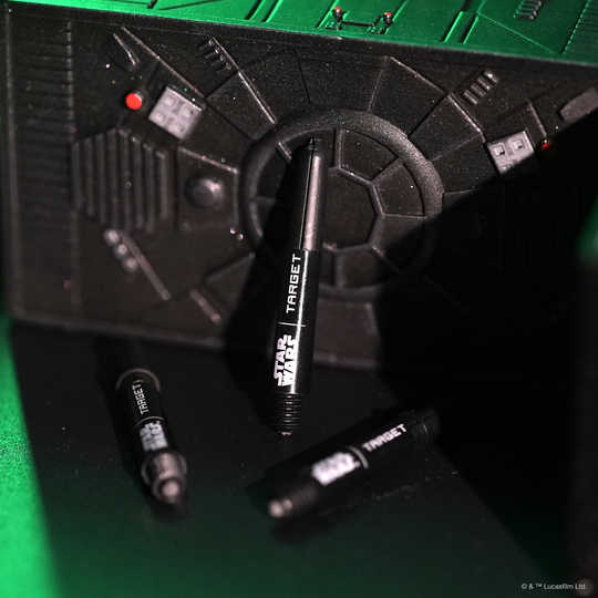 Target Star Wars ProGrip Shafts - Schwarz Abgebildet sind die schwarzen Target Star Wars ProGrip Shafts. Die Dartschäfte verbinden Star Wars Design mit hoher Qualität.