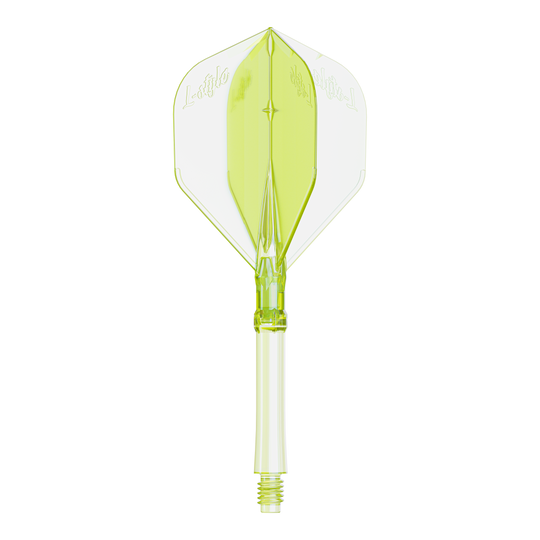 L-Style L-Sytem Flights - Neon Yellow-330 Abgebildet ist ein Dartflight in Neon-Gelb, große Größe, für das L-Style L-System. Das Produkt ist speziell für Dartspieler entwickelt.