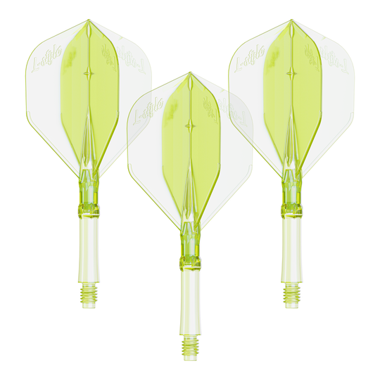 L-Style L-Sytem Flights - Neon Yellow-260 Hier ist ein Set Dart Flights in Neon-Gelb, mittlere Größe zu sehen. Die Flights sind für das L-Style L-System bestimmt.