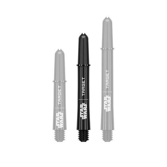 Target Star Wars ProGrip Shafts - Schwarz Das Bild zeigt einen schwarzen ProGrip Shaft in der Größe Intermediate, 41mm. Der Name der Datei lautet 380421_Target_StarWars_ProGrip_Shafts_Schwarz_Intermediate_41mm_1.
