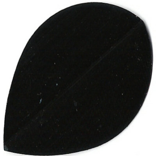 pr12 Das Bild zeigt ein einfaches, schwarzes Poly-Plain Flight PR12. Es hat eine tropfenförmige Form und wird für Darts verwendet.