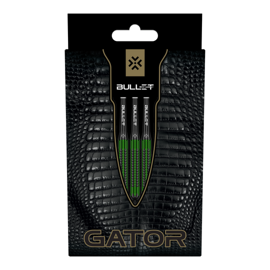 Bullet Gator Brass Steeldarts - 22g Abgebildet ist das Produkt Bullet Gator Brass Steeldarts - 22g. Diese Steeldarts sind speziell für Dartspieler entwickelt.