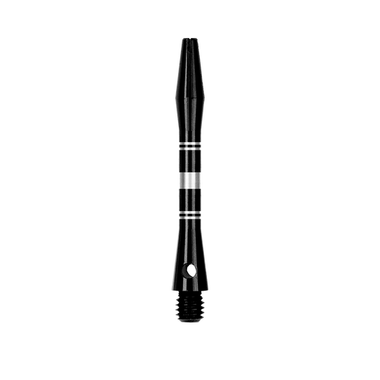 Ringed Aluminium Shafts - Schwarz Silber Das Bild zeigt Aluminium Shafts in Schwarz und Silber. Das Produkt ist in Nahaufnahme abgebildet.